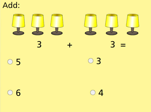 Add With Pictures Sums to 10 Math Test