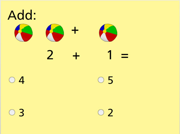 Add with Pictures- up to 5 Math Test