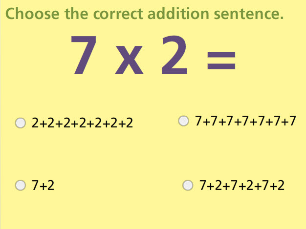 Addition and Multiplication Connection Math Test