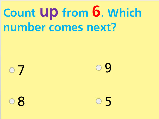 Count up- up to 20 Math Test